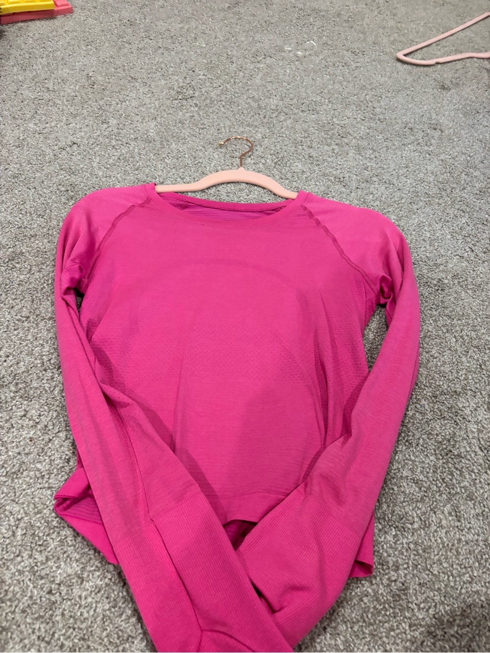 lululemon athletica Bright Pink Long-Sleeve Performance Tee no rip tag